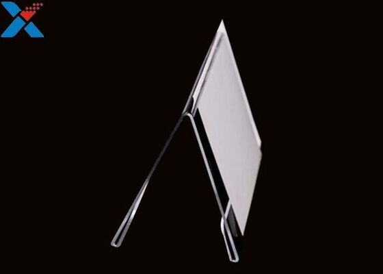 3mm Vはアクリルの表示シートの明確な風防ガラスの卓上の印のホールダーを形づける